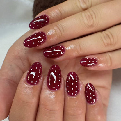 Red Black Gradient Coffin Press-On Nails - 24Pcs