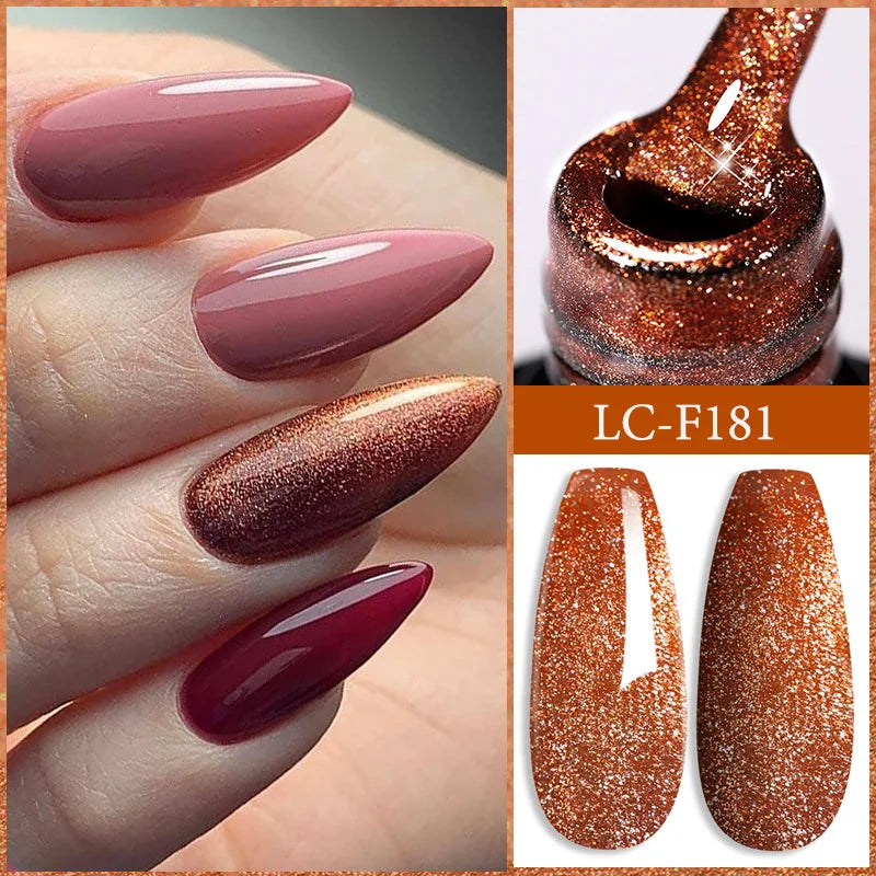 LILYCUTE 8ml Pink Natural Dried Flower Gel Nail Polish Summer Colorful Fairy Series Manicure Painting Soak Off Nail Art UV Gel