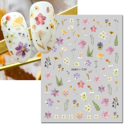 3D Nail Art Decals: Vintage Roses & Butterflies Stickers