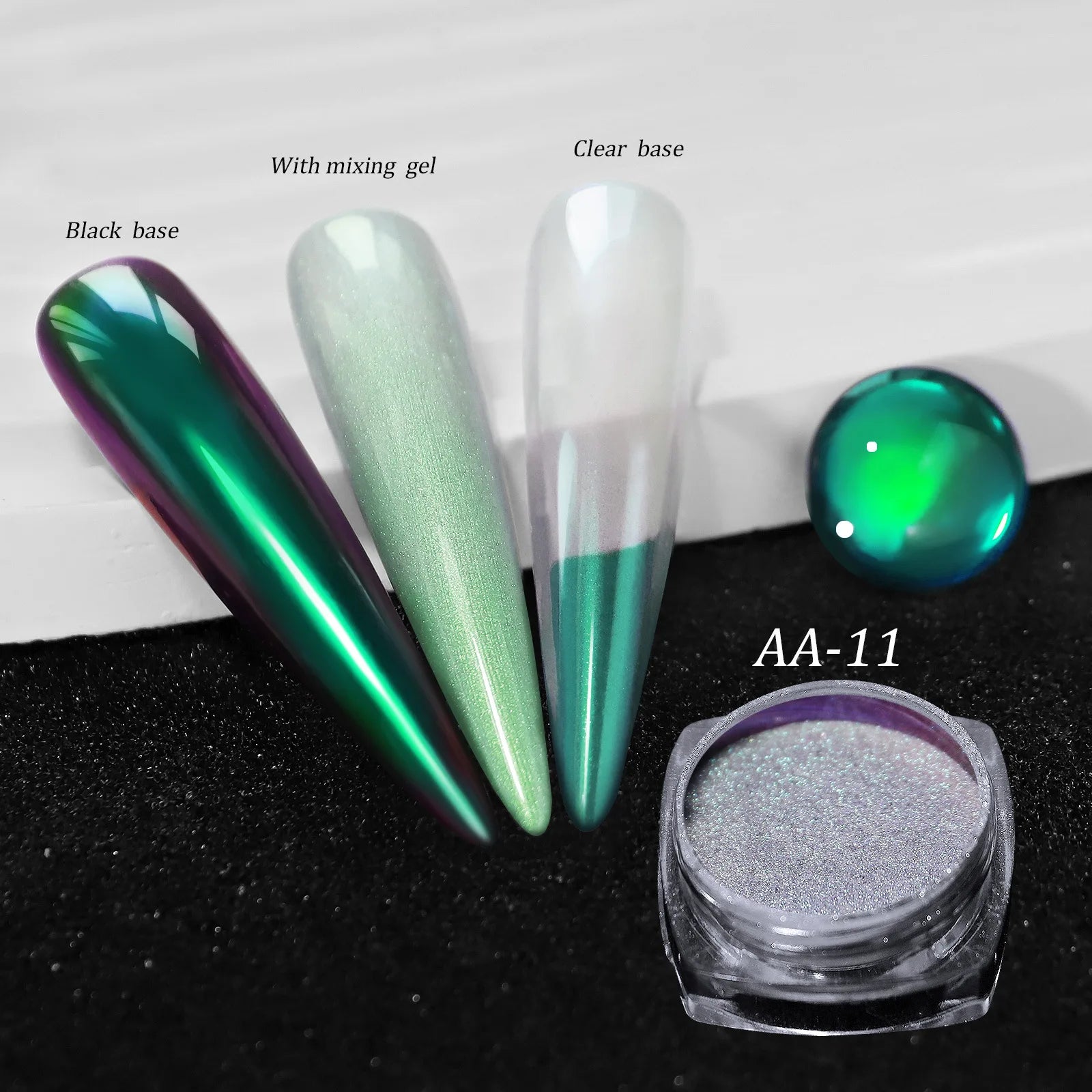Glittering Nails: Laser Nail Glitter Holographic Powder - Aurora Mirror Dust