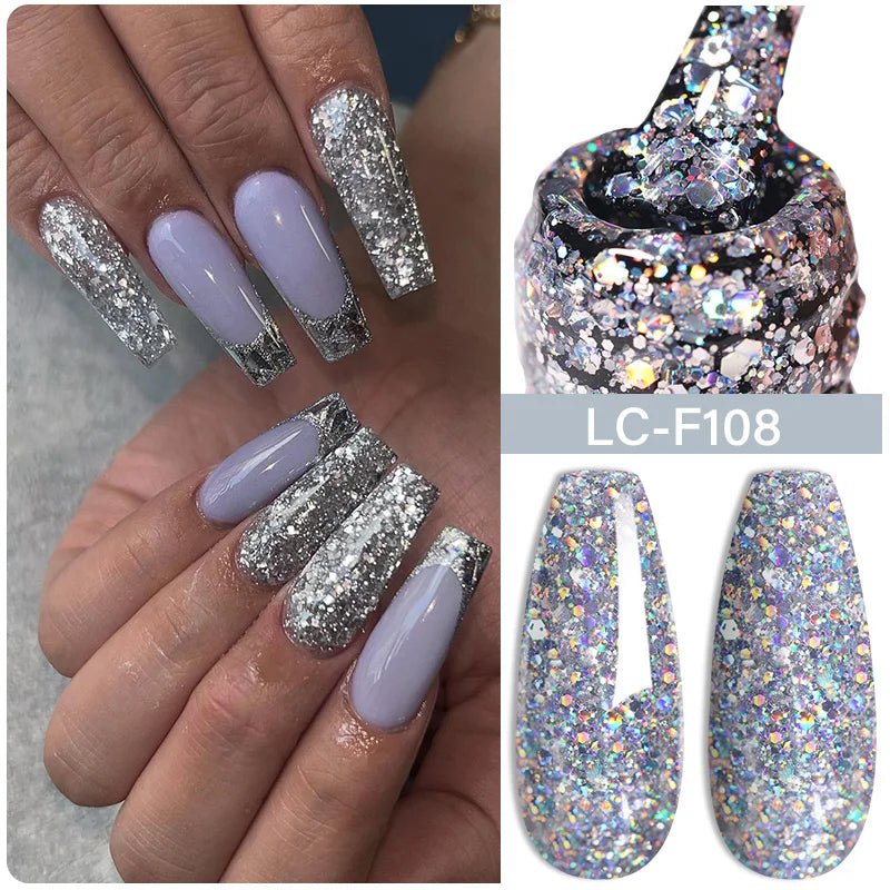 LILYCUTE 8ml Pink Natural Dried Flower Gel Nail Polish Summer Colorful Fairy Series Manicure Painting Soak Off Nail Art UV Gel