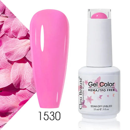 Clou Beaute 15ml Summer Bright Hot Pink Orange HEMA TPO FREE Nail Gel Polish Vernis Semi Permanent Nail Art Pigment Gel Varnish