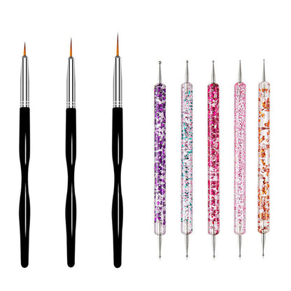 Nail Art Brush Set: 5/20Pcs Dotting & Painting Tools