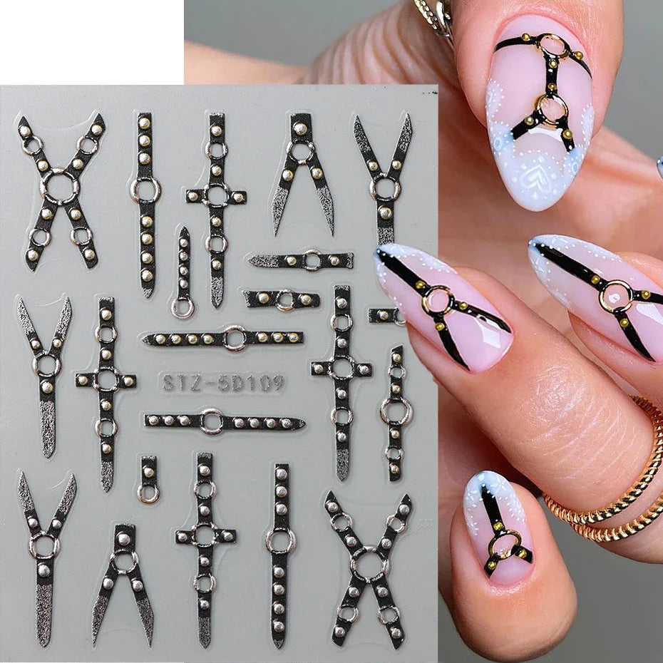 Insect Dragonfly 5D Nail Art Stickers - Y2K Summer Manicure Decals