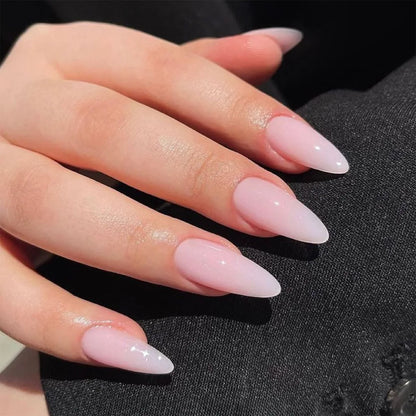 Long Stiletto Almond False Nails - 24Pcs with Glue
