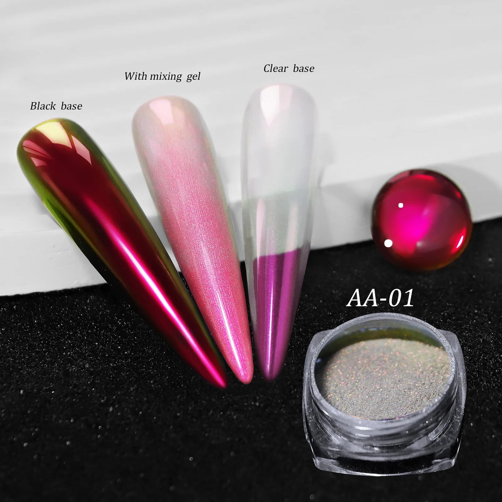 Glittering Nails: Laser Nail Glitter Holographic Powder - Aurora Mirror Dust