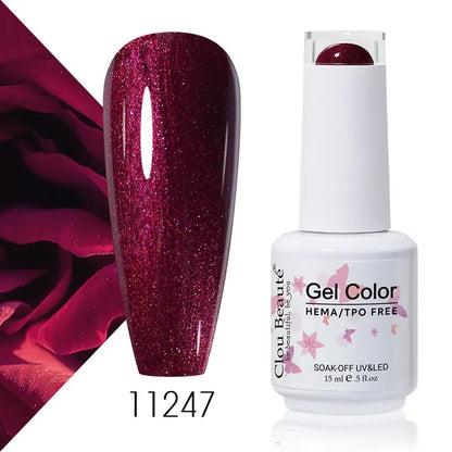 Clou Beaute 15ml Summer Bright Hot Pink Orange HEMA TPO FREE Nail Gel Polish Vernis Semi Permanent Nail Art Pigment Gel Varnish