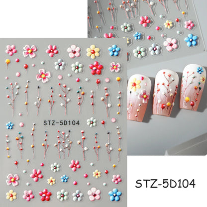 Insect Dragonfly 5D Nail Art Stickers - Y2K Summer Manicure Decals