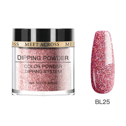 Glitter Nail Dipping Powder - Pink, No Lamp, 5/10g