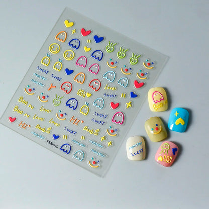 5D Flower Rose Nail Art Stickers - Cherry Blossom & Fruit Art