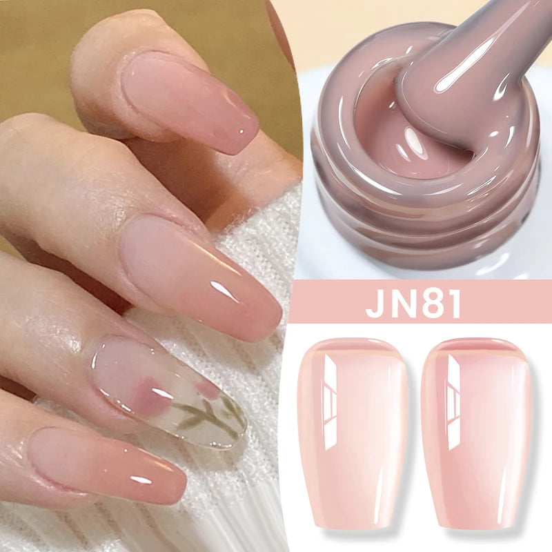 Jelly Nude Gel Nail Polish 10ml - Light Pink Peach UV Cure