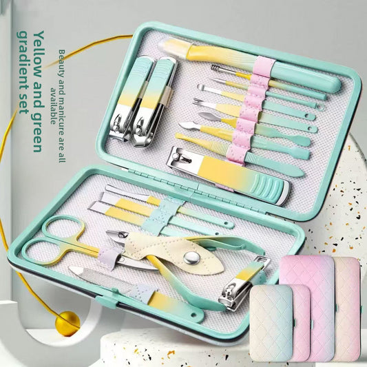 Manicure Kit: Colorful Stainless Steel - 30pcs Grooming Set