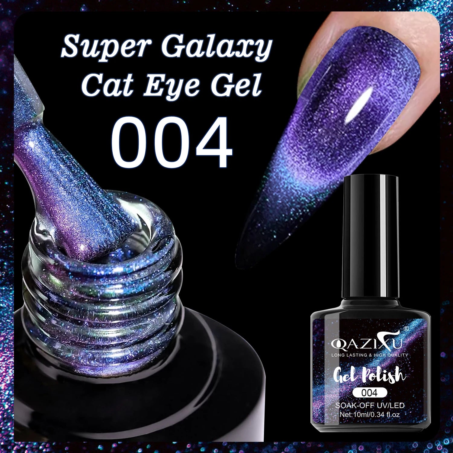 Gel Nail Polish: Cat Eye UV LED Red Pink Glitter Varnish