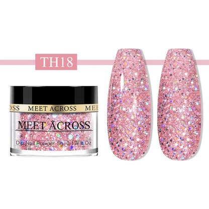 Glitter Nail Dipping Powder - Pink, No Lamp, 5/10g