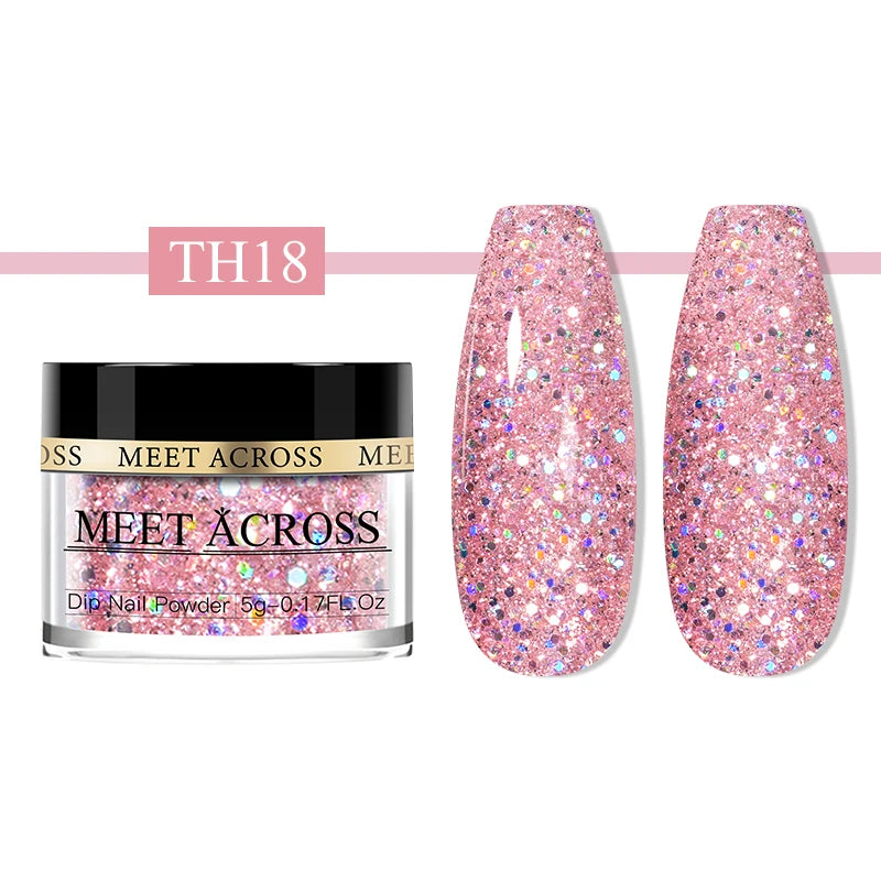 Glitter Nail Dipping Powder - Pink, No Lamp, 5/10g
