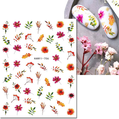 3D Nail Art Decals: Vintage Roses & Butterflies Stickers