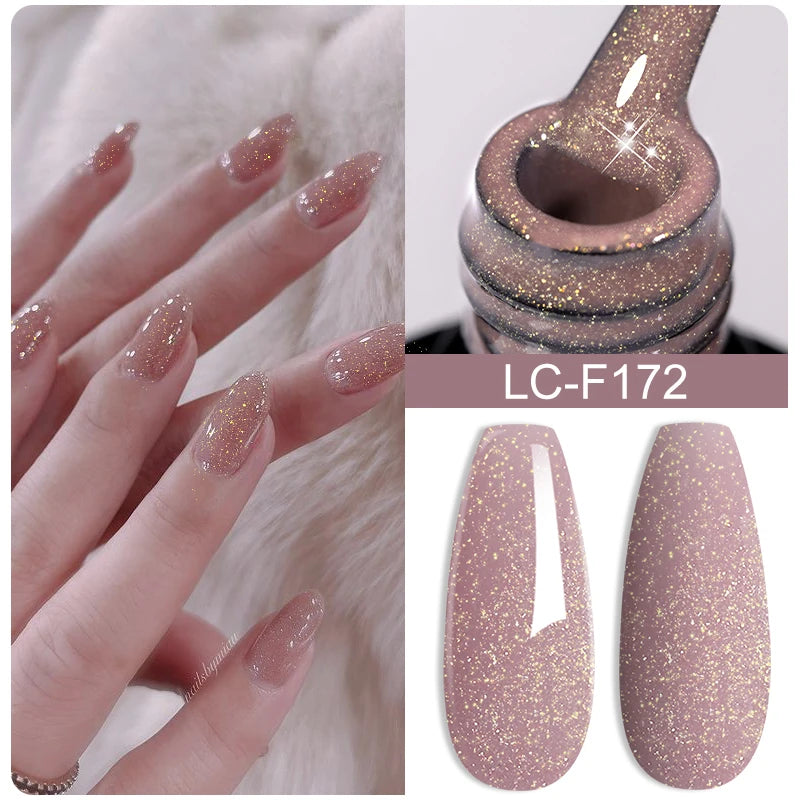LILYCUTE 8ml Pink Natural Dried Flower Gel Nail Polish Summer Colorful Fairy Series Manicure Painting Soak Off Nail Art UV Gel