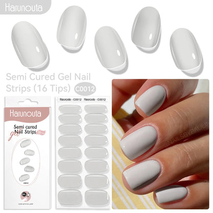 Gel Nail Polish Strips Red Series - 16 Semi-Cured Glitter Wraps
