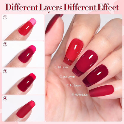 Jelly Nude Gel Nail Polish - 50 Colors, UV LED Soak Off