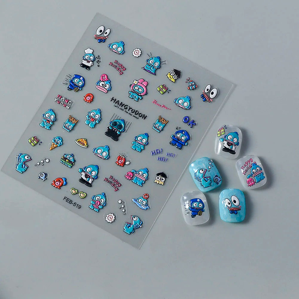 5D Flower Rose Nail Art Stickers - Cherry Blossom & Fruit Art