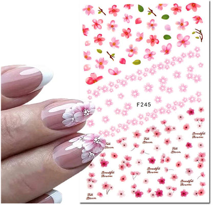 3D Nail Art Decals: Vintage Roses & Butterflies Stickers