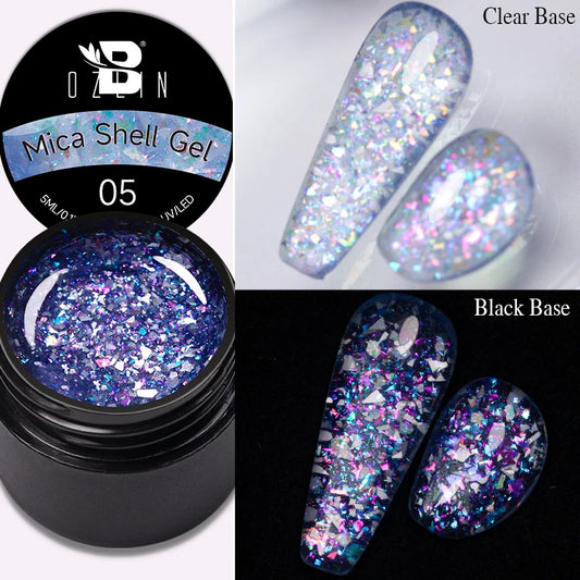 AWStorG 5ML Blue Glitter Shine  Colorful Laser Cat Magnetic Gel Soak Off  Semi Permanent  UV Gel Nail Art Varnish Nail Supplies